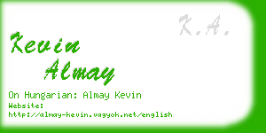 kevin almay business card
